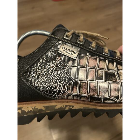 Harris Firenze 2817 Men's Handmade Italy Dress Sneakers Crocodile Print - 9.5 - Picture 10 of 10